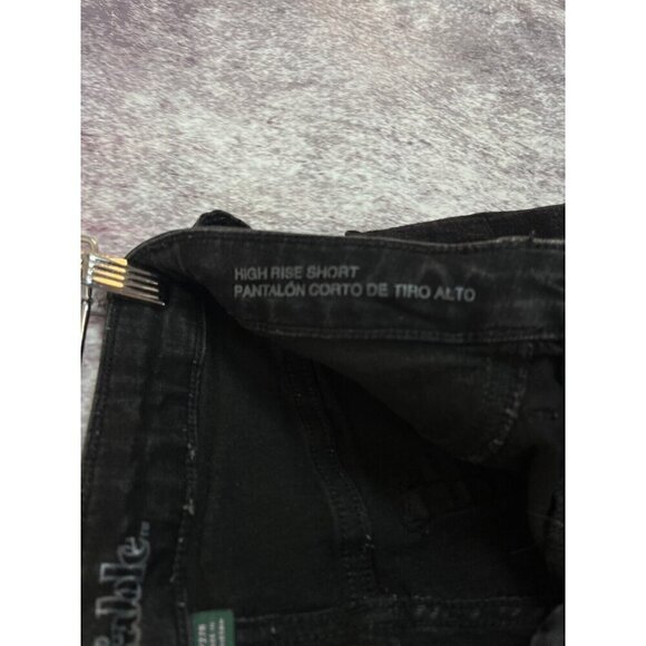 Wild Fable Shorts Women's 4/27 Black High Rise Jean Denim Cuffed School Beach - Picture 8 of 9